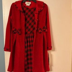 Rare Editions Dress with thin knit jacket, size 8